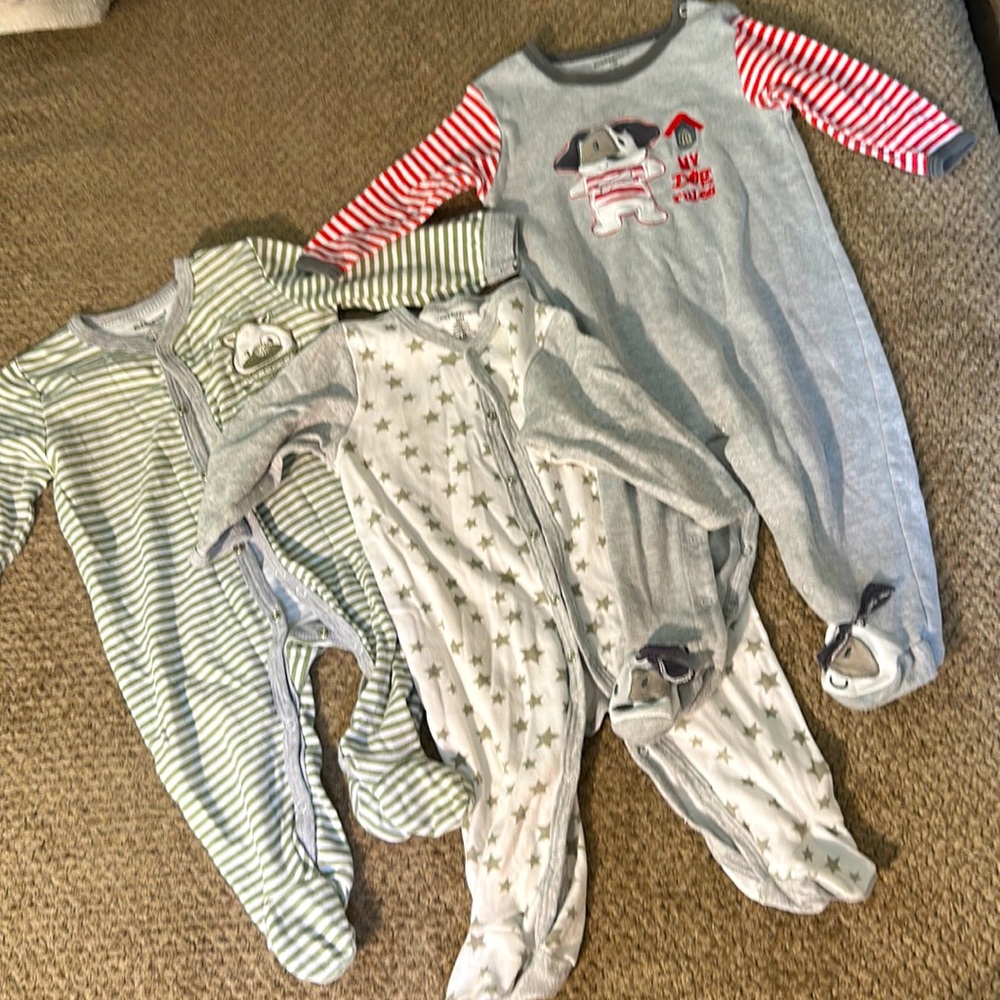 3 Lightweight Cotton Footie Sleepers